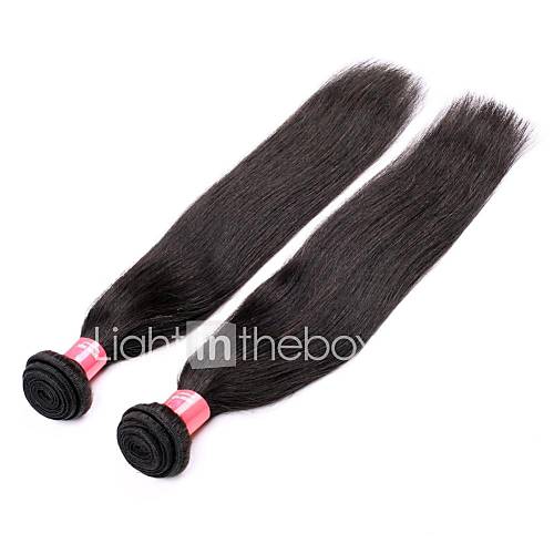 16 18Inch Great 5A Brazilian Virgin Human Hair Nature Black Color Straight Hair Extensions