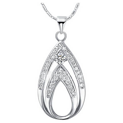 Fashion Round Shape Silvery Alloy Womens Necklace(1 Pc)