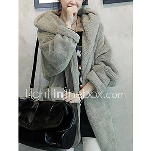 Womens Self belt Warm Hoodie Coat