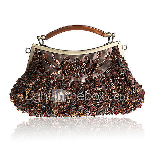 BPRX New WomenS Retro Handmade Traditional Exquisite Beaded Evening Bag (Coffee)