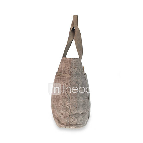 Outdoor Plaid Nylon Shoulder Bag   Khaki