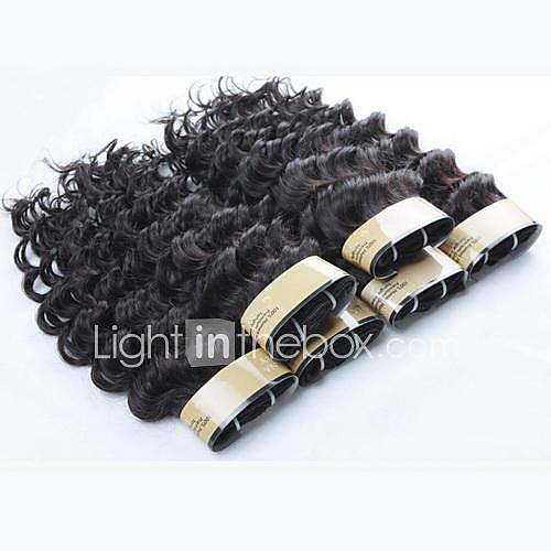 22 24 26 28 Color 1B Grade 4A Peruvian Virgin Deep Wave Human Hair Extension