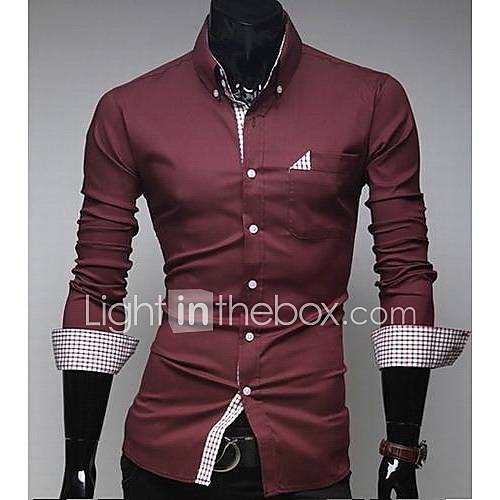 ZHELIN Mens Shirt Collar Check Buckle Random Color Of The Accessories Shirt