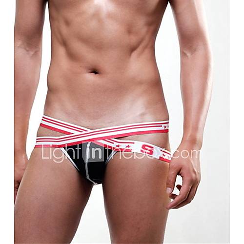 Mens X Shape Design Black G strings