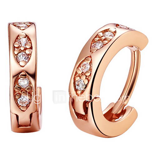 Classic Gold Or Silver Plated With Cubic Zirconia Womens Earrings(More Colors)