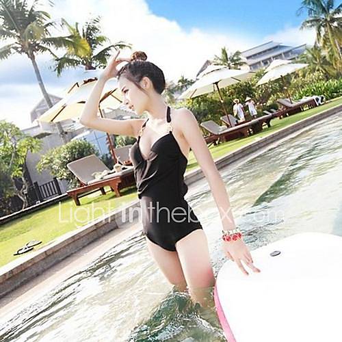 Womens Halter Type Bandage Highlight Body Nylon and Spandex Elegant Swimsuit