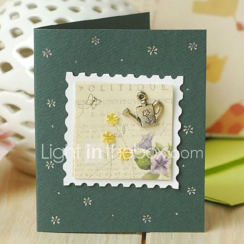 Floral Dark Green Side Fold Greeting Card for Mothers Day