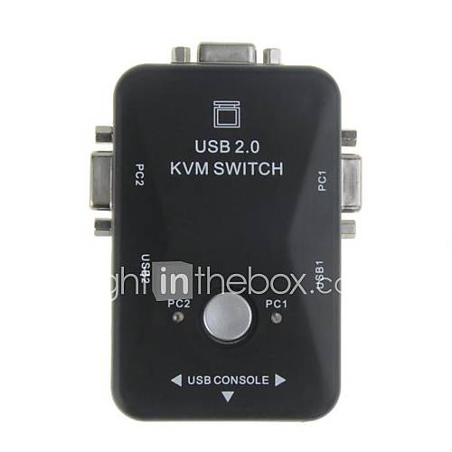 2 Port USB 2.0 Mouse Keyboard Video KVM Switch Kit
