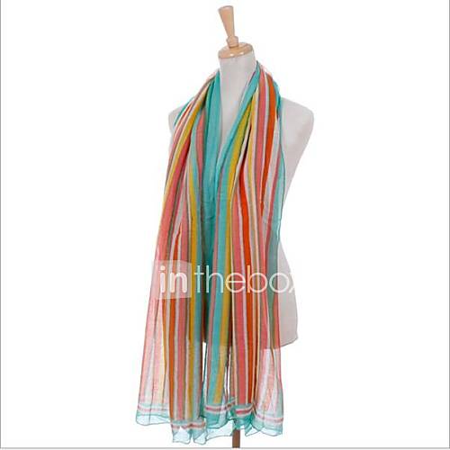 Womens Stripe Long Chiffon Scarf