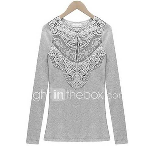 Womens Lace Splicing Blouse