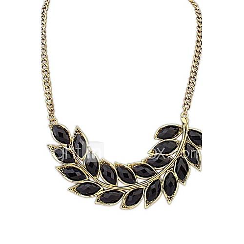 Womens European Bohemia Fashion Style(Leaves) Resin Alloy Plated Statement Necklace (More Color) (1 pc)