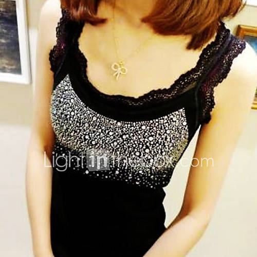 Womens Spring Sexy Diamond Lace Vest