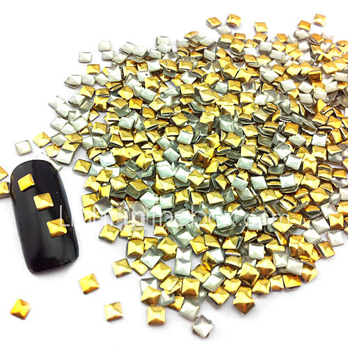 100PCS 2.5mm Punk Golden Rivet Nail Art Decoration