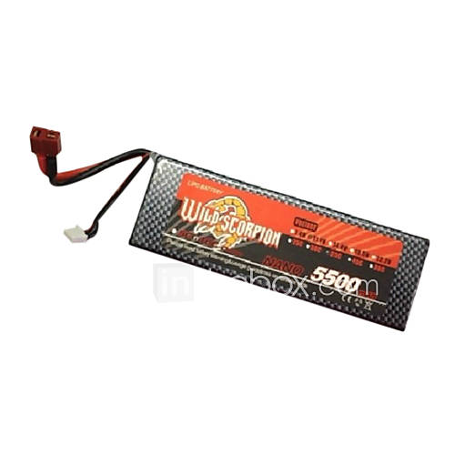 Wild Scorpion 7.4V 2S 5500mAh 60C Li Po Battery(T Plug)