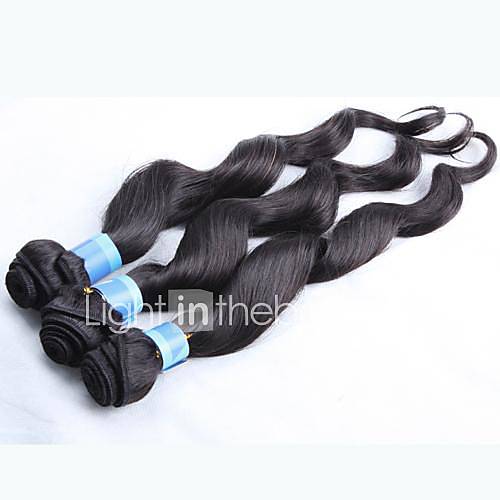 20 Inch 4Pcs Color 1B Grade 4A Indian Virgin Loose Curly Wave Human Hair Extension