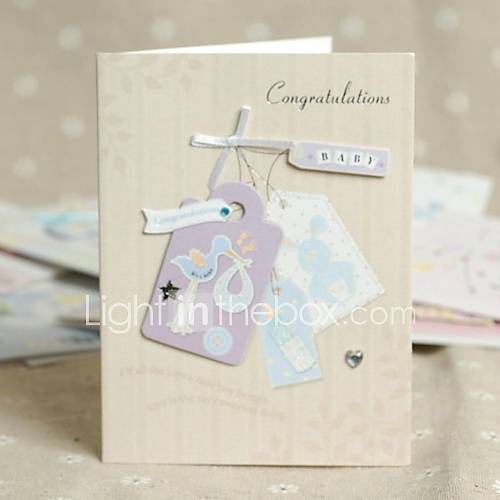 Ivory Side Fold Greeting Card for Baby Shower