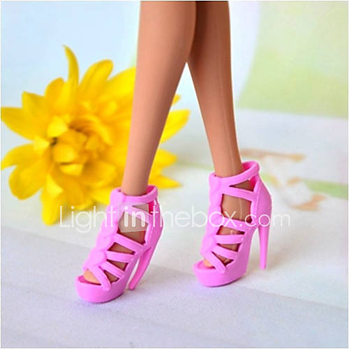 Barbie Doll Traditional Style Pink PVC High heeled Sandal