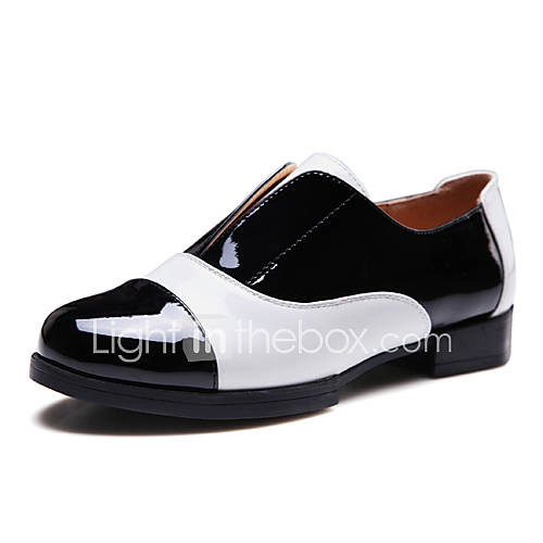 XNG 2014 Classical Stitching Color Round Head Flats Shoes (Black)