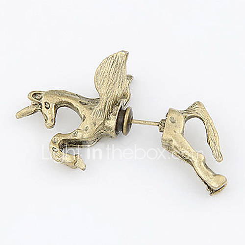 Womens Euramerican Retro Metal Pegasus Stud