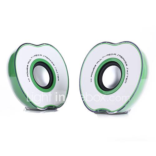 Music F High Quality Stereo USB 2.0Multimedia Speaker L 017 (Green)