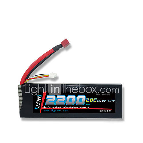 DLG 22.2V 6S 2200mAh 20C Li Po Battery(T Plug)