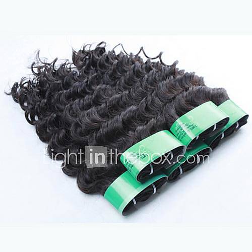 28 Inch 4Pcs Color 1B Grade 5A Brazilian Virgin Deep Wave Human Hair Extension