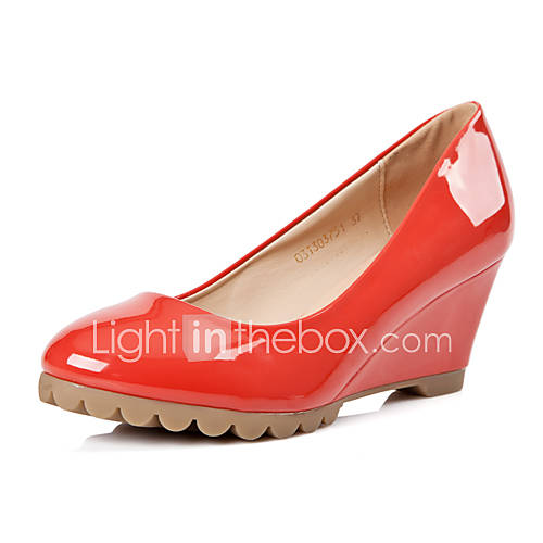 XNG 2014 Spring New Candy Color Popular Low Wedge Shoes (Red)