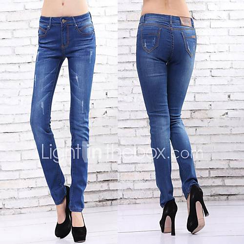 New Arrival Korean Women Pants Slim Skinny Straight Jeans