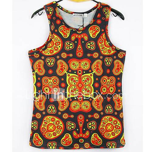 Mens 3D Series European Decorative Printing Tight Movement Vests