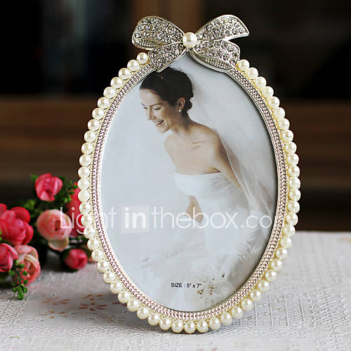 Retro Style Pearls Bowknot Picture Frame
