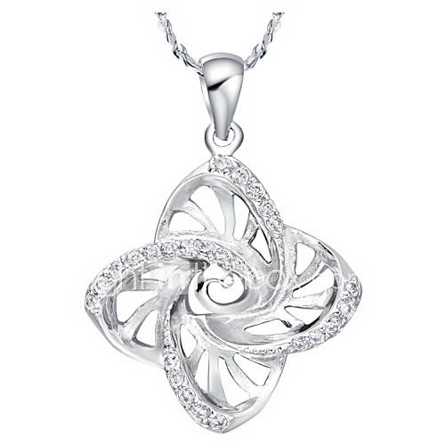 Elegant Diamond Shape Silvery Alloy Womens Necklace(1 Pc)