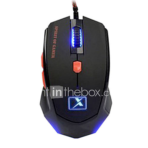 USB Wired Super Dazzle Blue LED Optical High speed Gaming Mouse