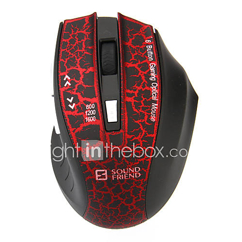 Sound Friend 9196 2.4G Wireless Professional Gaming Mouse with 2 Batteries Red
