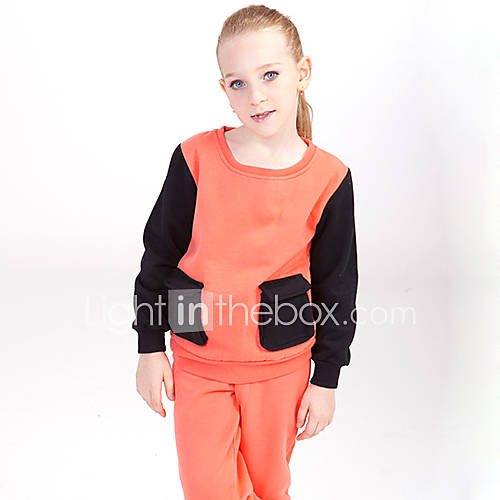 Girls Round Neck Leisure Clothing Sets