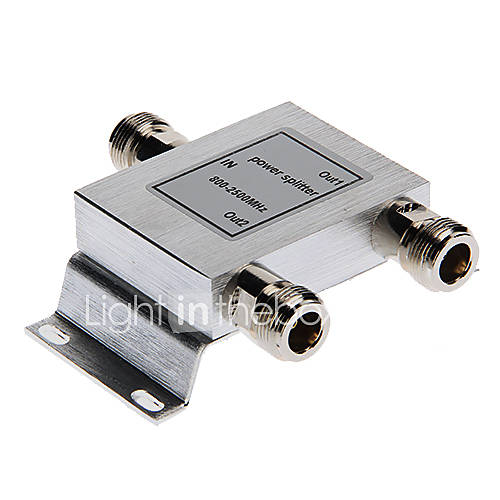 2 Way Out 800 2500Mhz Frequency Walkie talkie / InterPhone Power Splitter for N Female Connector