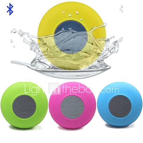 BTS 06 Portable Rechargeable Waterproof IPX 7 Bluetooth Speaker Microphone Yellow / Green / Purple /Blue