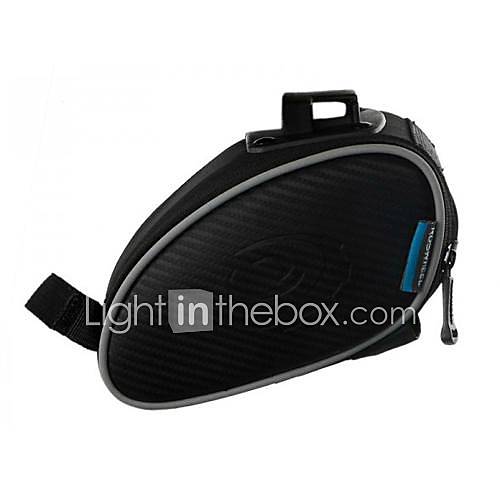 Cycling Carbon Fiber Leather Black Skid Resistance Shockproof Wearproof Outdoors Sport Bike Saddle Bag