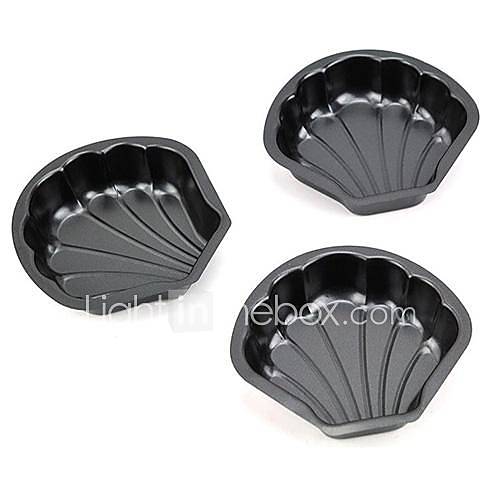 Sea Shell Shape Muffin Cupcake Pans and Tart Pans, 3 Pieces per Set, Non sticked Coated