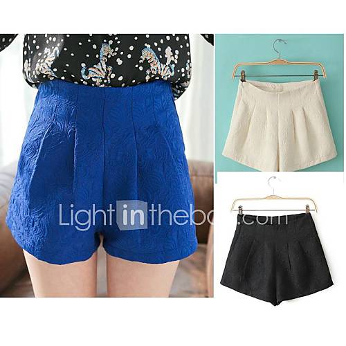 Womens Fashion Jacquard Weave Casual High Waist Short Pants