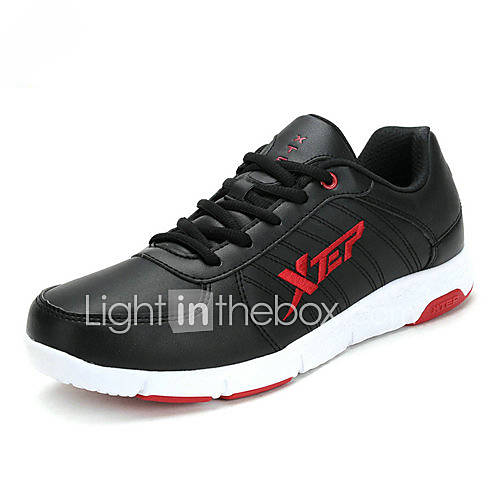 Xtep Mens Black Synthetic Leather Sports Shoes