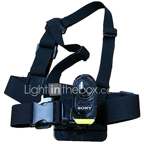 Black Adjustable Chest Mount Harness for Sony Sports DV