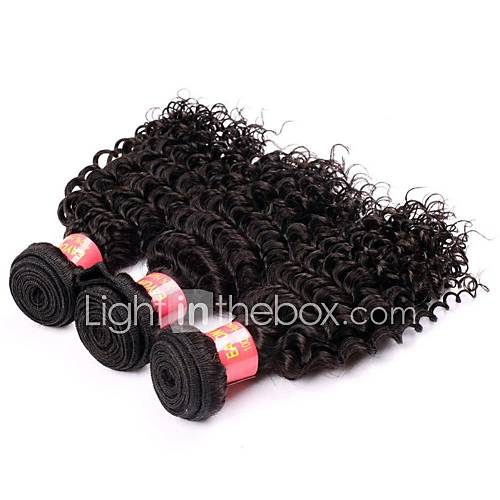 16 18 Inch Great 5A Brazilian Virgin Human Hair Nature Black Color Kinky Curly Hair Extensions