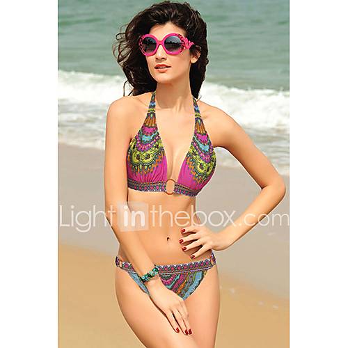 Womens Pink Cool Paisley Print Bikini