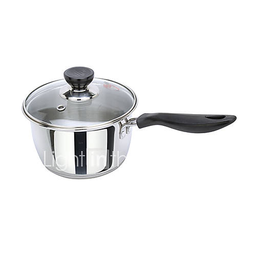 4 QT Stainless steel Saucepan with Plastic Handle and Cover, Dia 16cm x H14cm