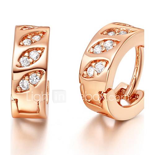 Simple Silver And Gold Plated With Cubic Zircon Womens Earring(More Colors)