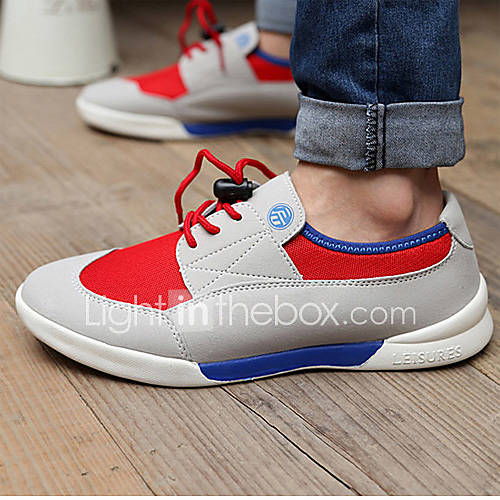 Trend Point Mens Fashionable Simple Sneakers(Red)