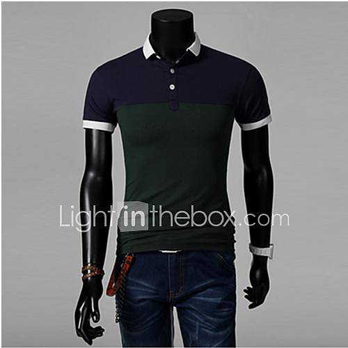 Mens Contrast Color POLO T Shirt