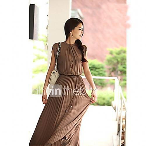 Womens Bohemian Style Stand Collar Layered Dress