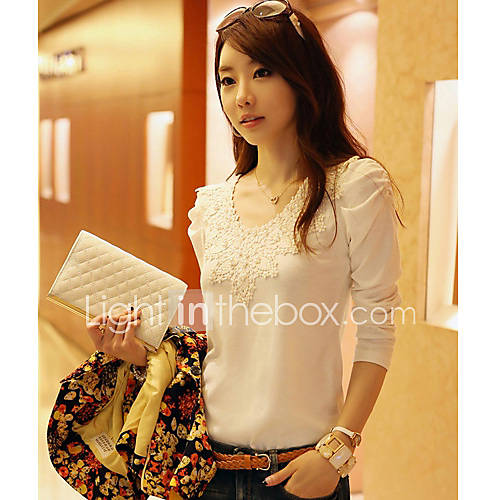 Meitiantian Slim Long Sleeve White Bottoming Shirt