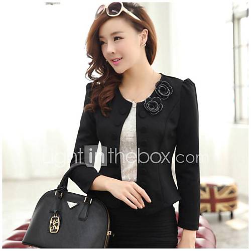 Womens Slim Blazer with Double Flowers